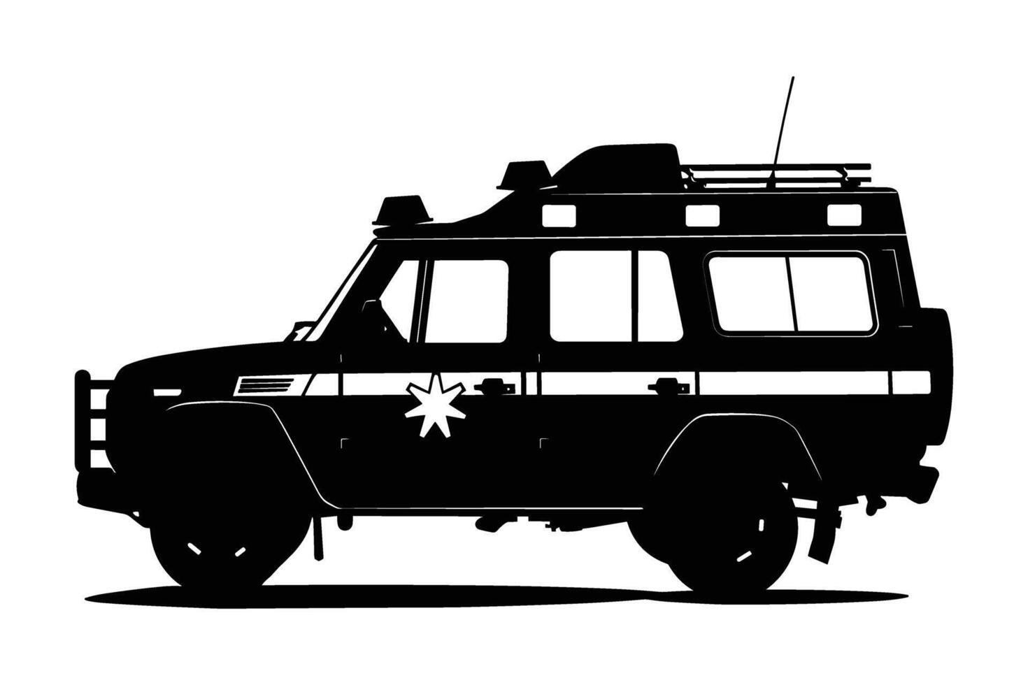 Emergency vehicle silhouette vector