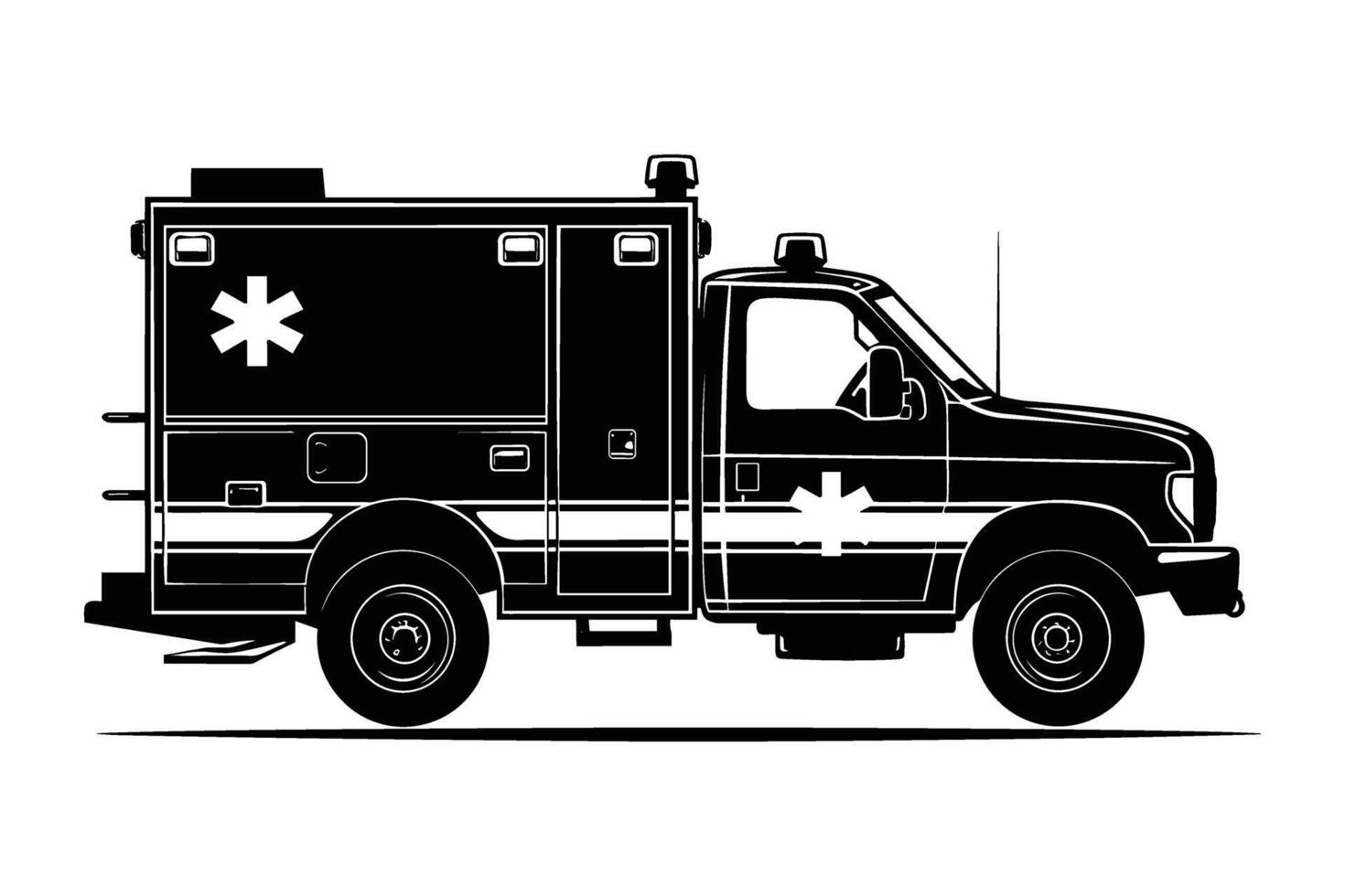 Emergency vehicle silhouette vector