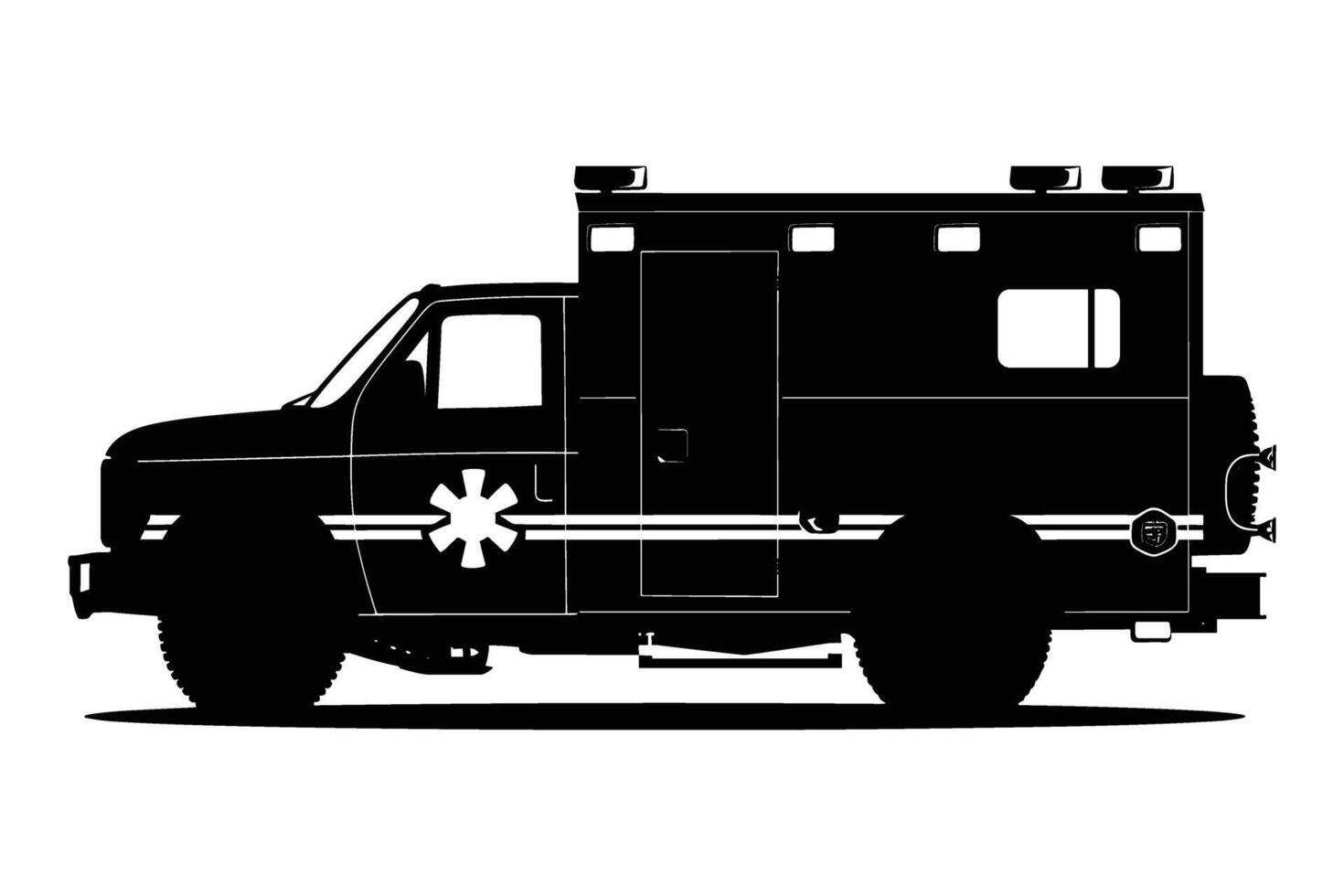 Emergency vehicle silhouette vector