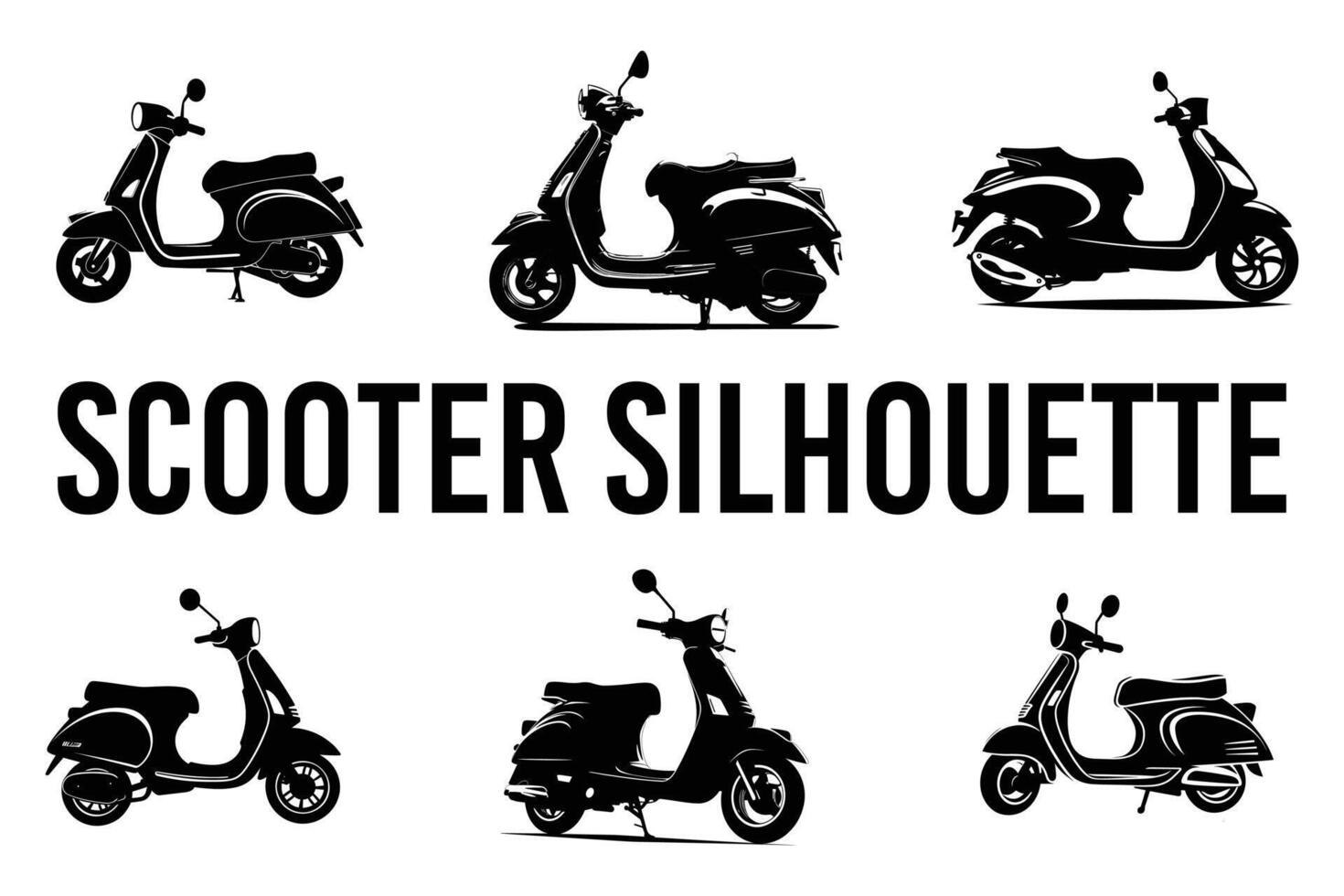 Scooter graphic silhouette vector