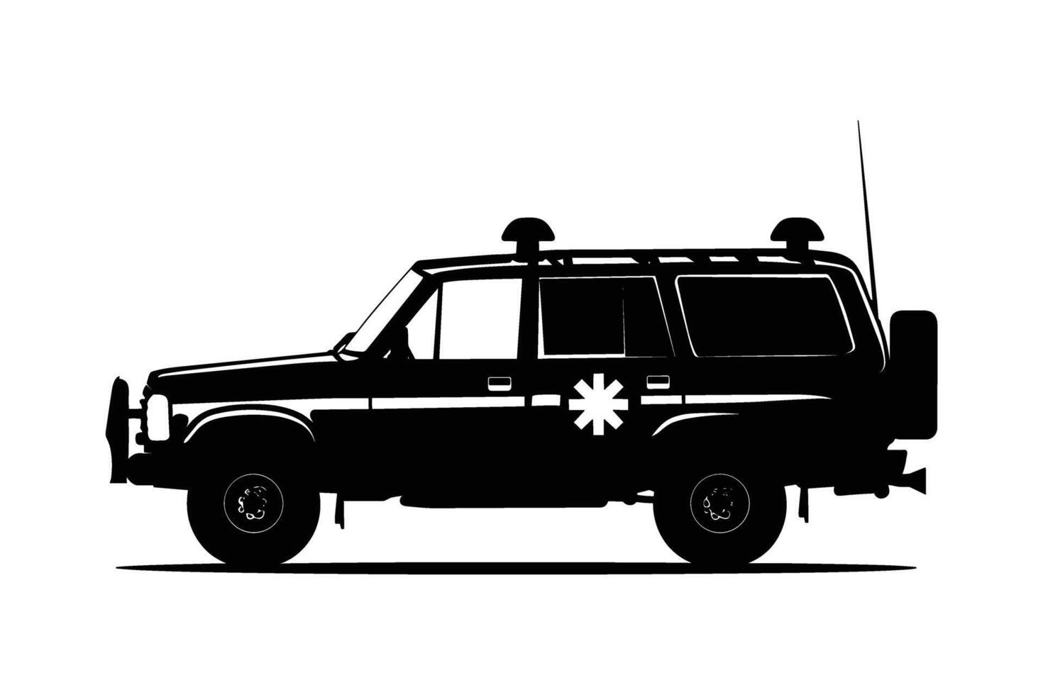 Emergency vehicle silhouette vector