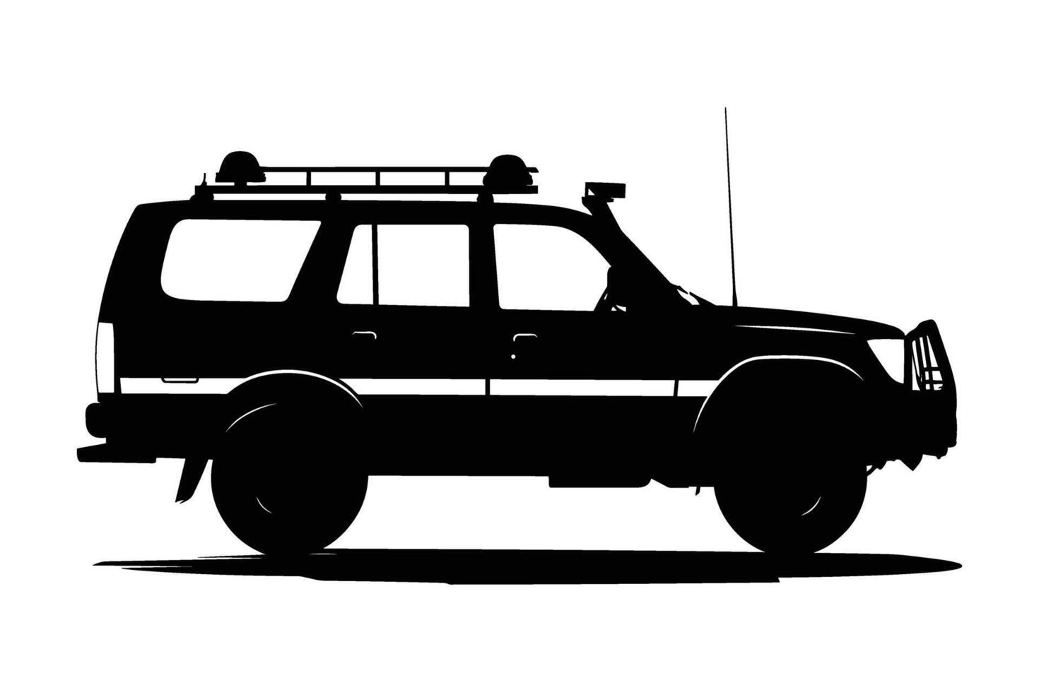 Emergency vehicle silhouette vector