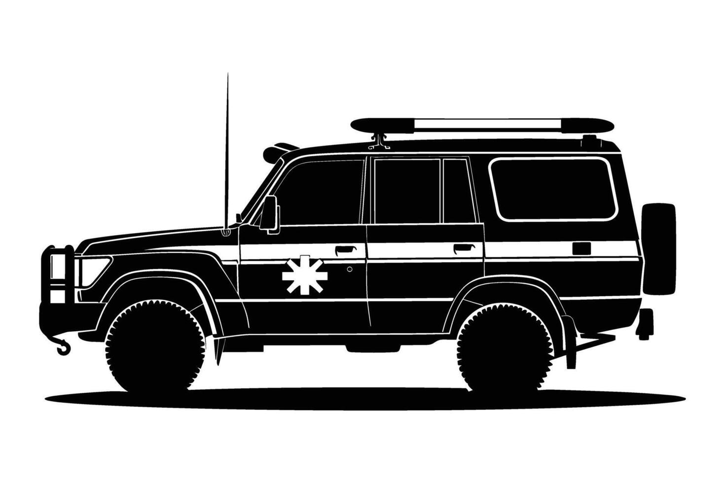 Emergency vehicle silhouette vector