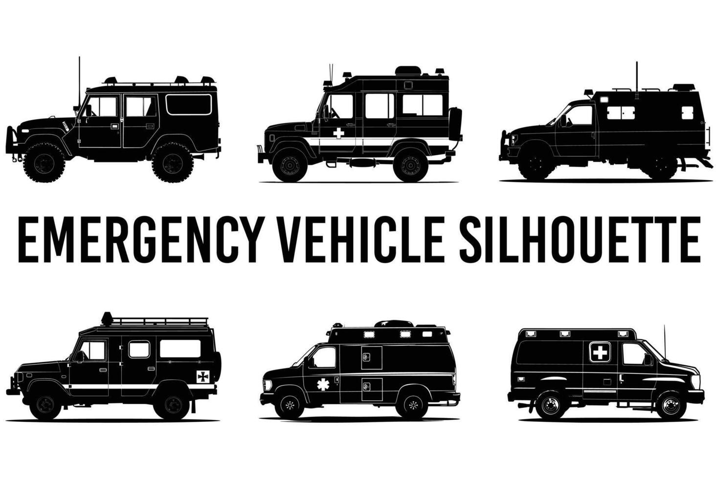 Emergency vehicle silhouette vector