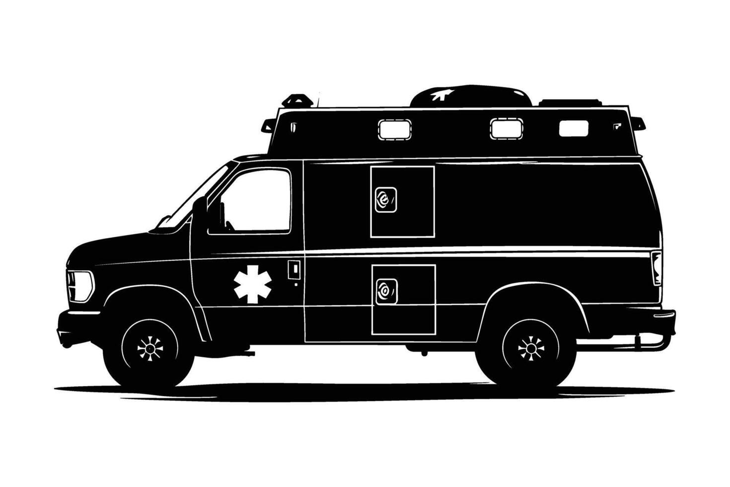 Emergency vehicle silhouette vector