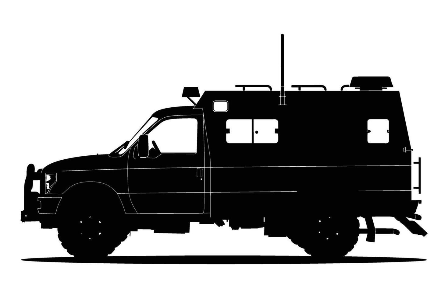 Emergency vehicle silhouette vector