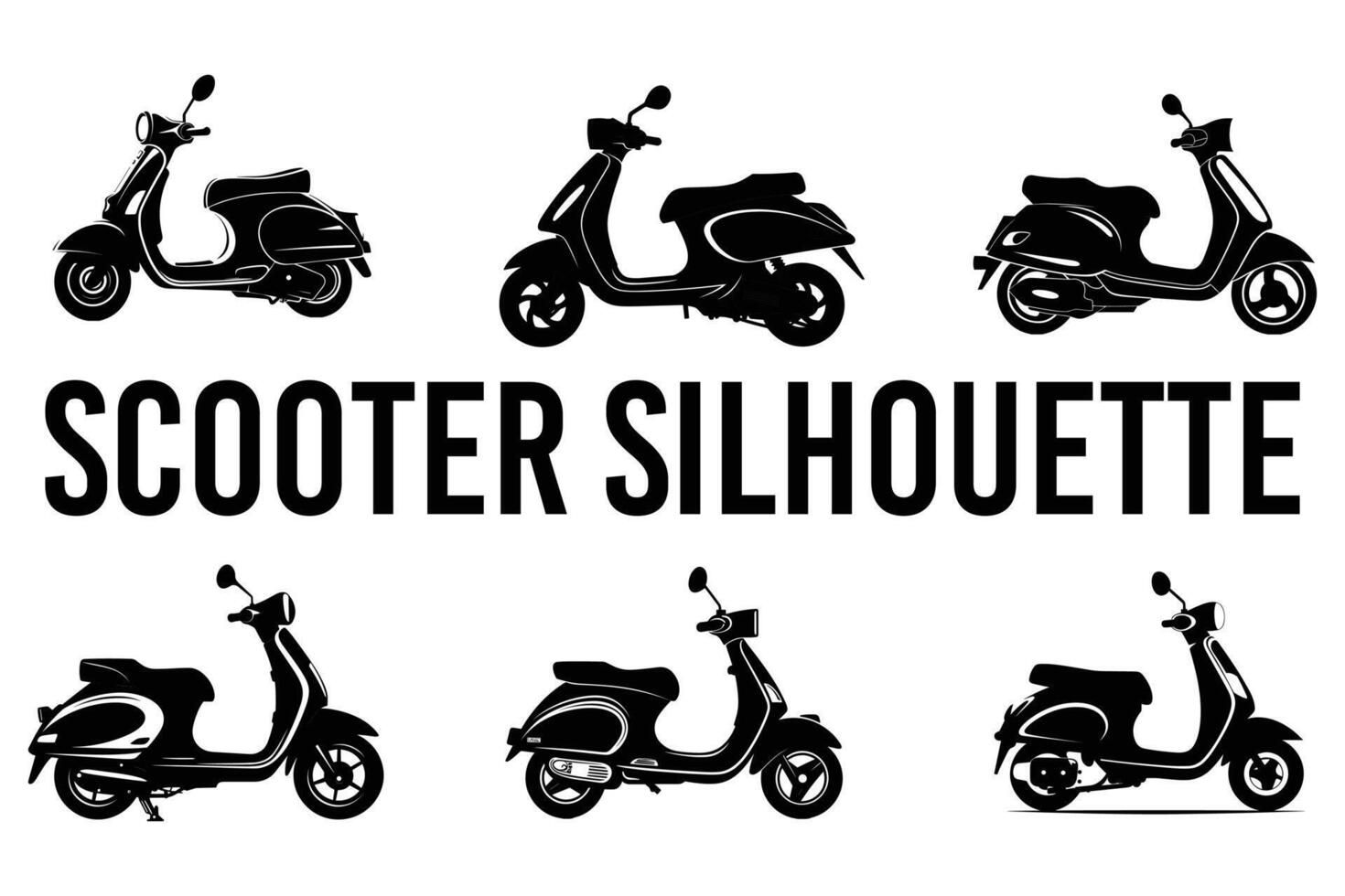 Scooter graphic silhouette vector