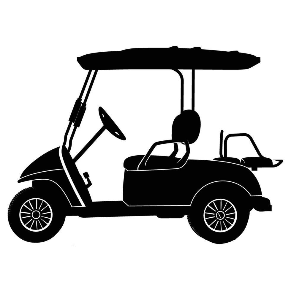 golf cart graphic silhouette vector