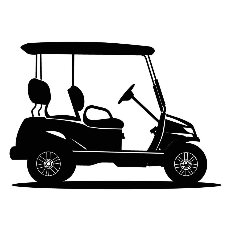 golf cart graphic silhouette vector
