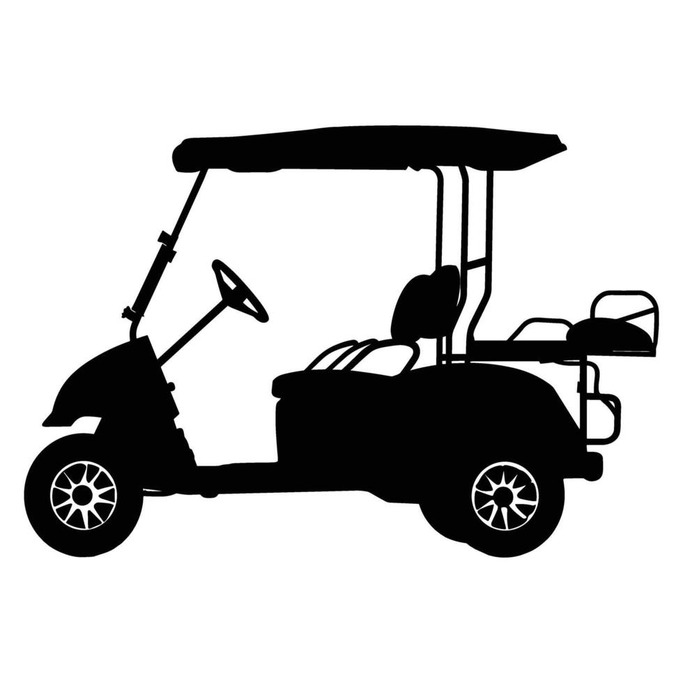 golf cart graphic silhouette vector