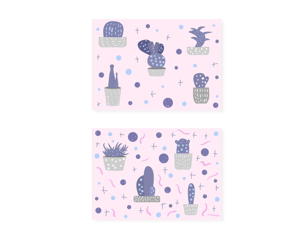 compositon of doodle cactus design set. vector