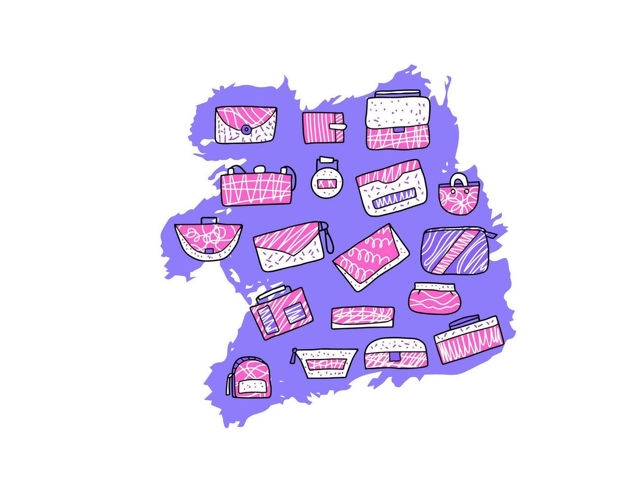 Set of hand bags. design illustration. vector