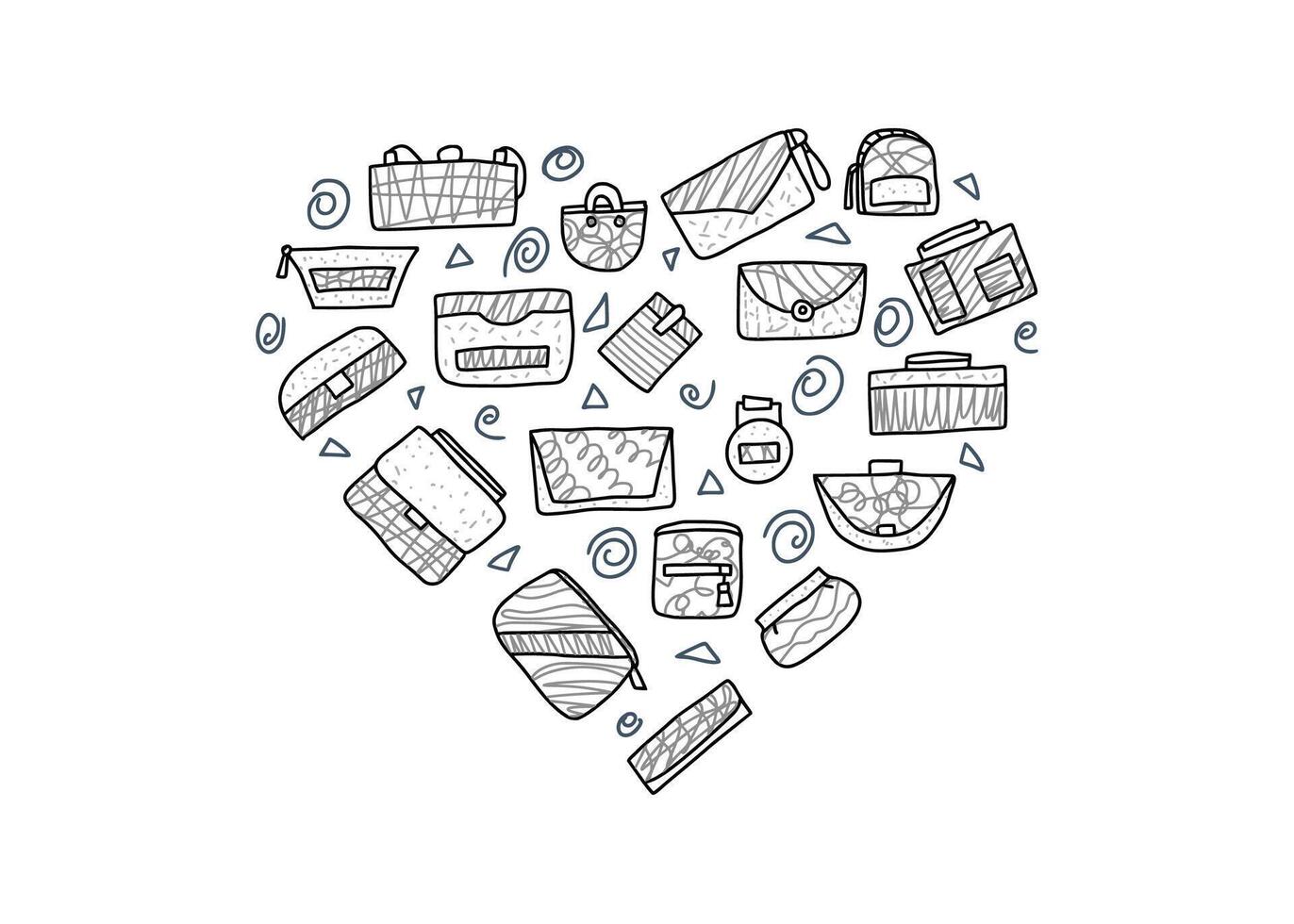 Set of hand bags. design illustration. vector
