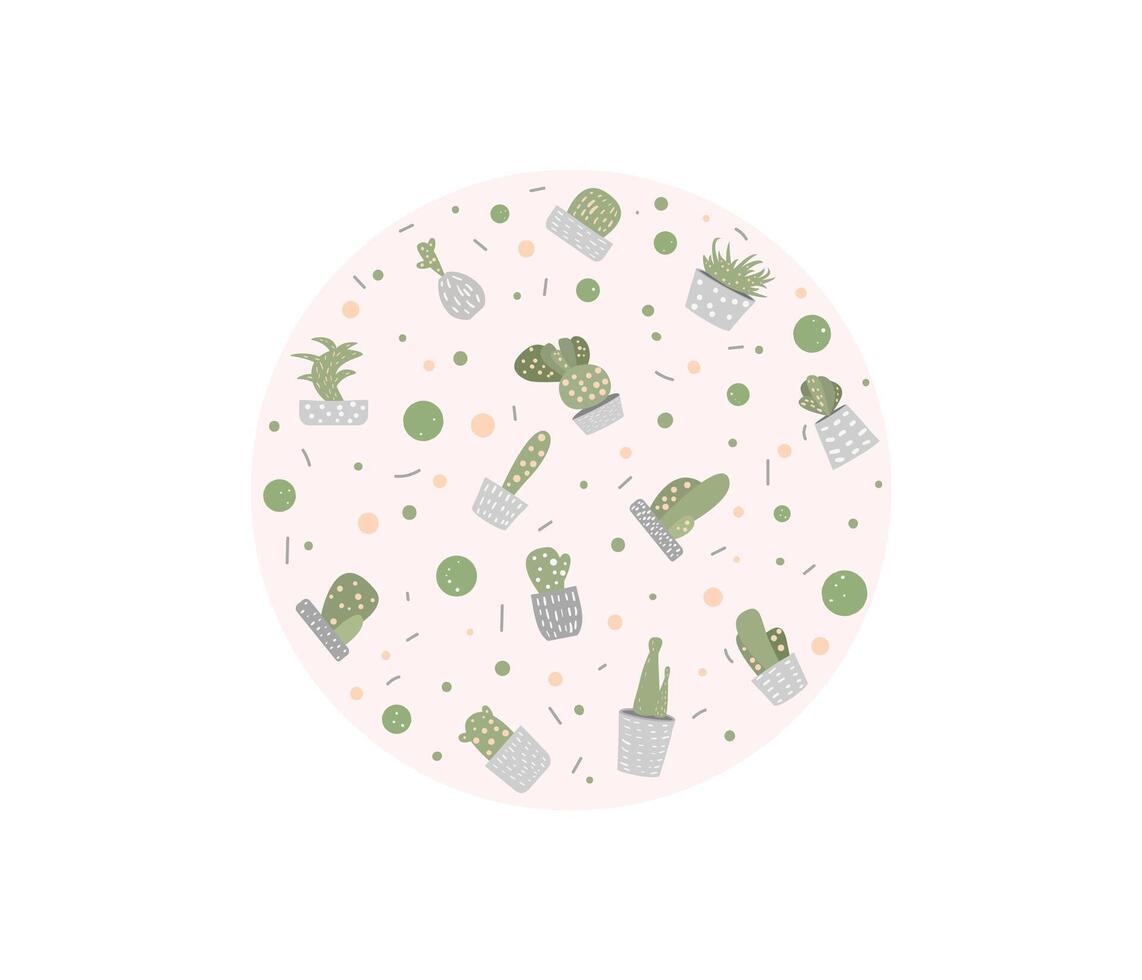 compositon of doodle cactus design set. vector