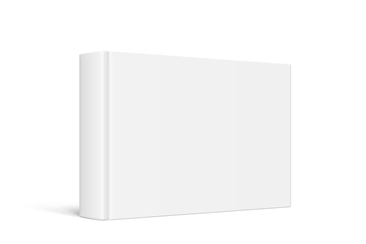 mock up of standing book with white blank cover isolated vector