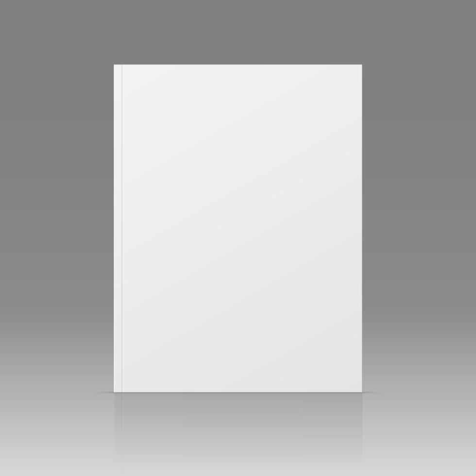 realistic standing 3d magazine mockup with white blank cover isolated vector