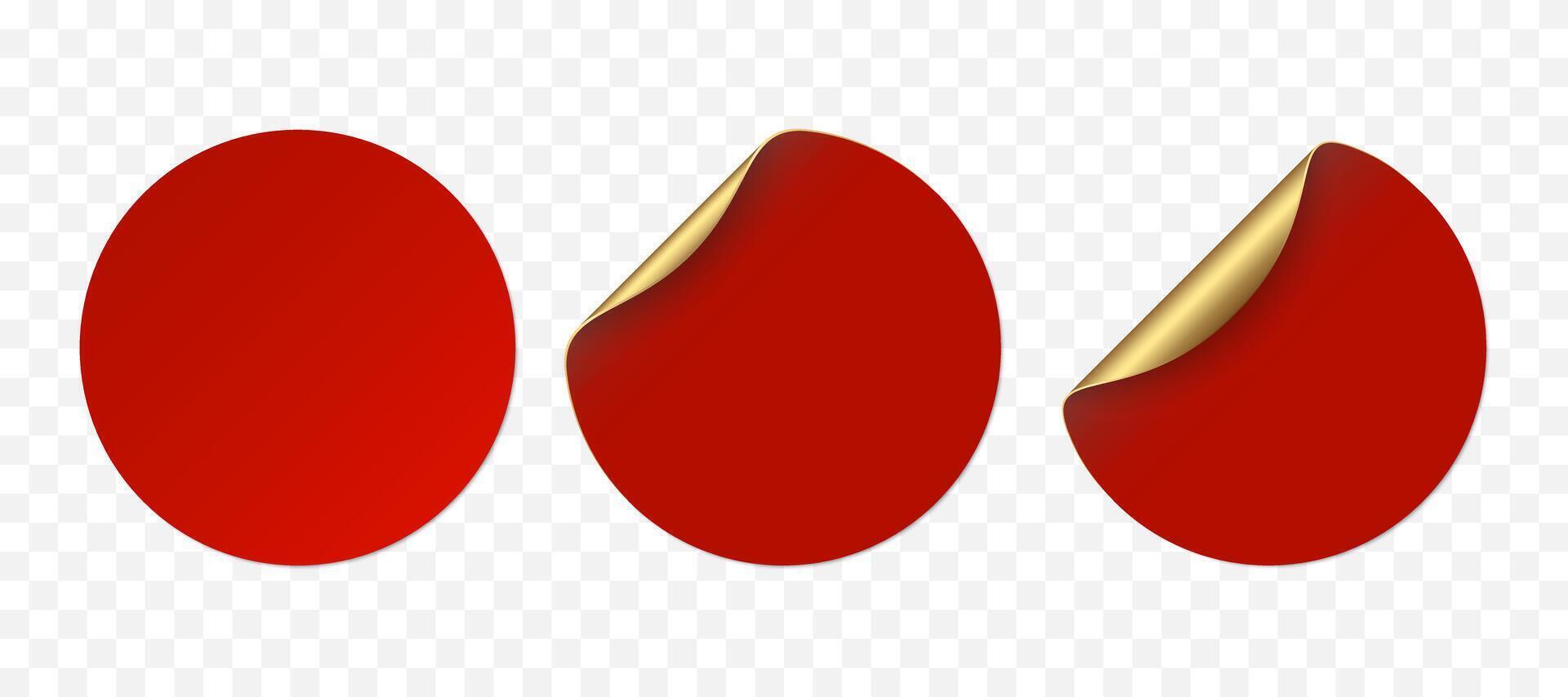 red realistic paper stickers, price tags isolated vector