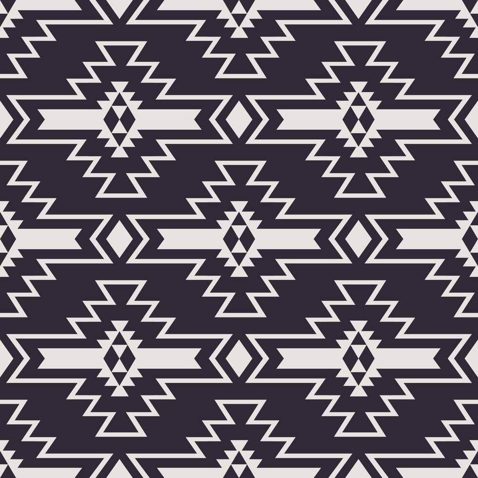 Aztec southwest black and white pattern. Monochrome aztec geometric shape seamless pattern southwestern style. Ethnic geometric pattern use for textile, home decoration elements, upholstery. vector