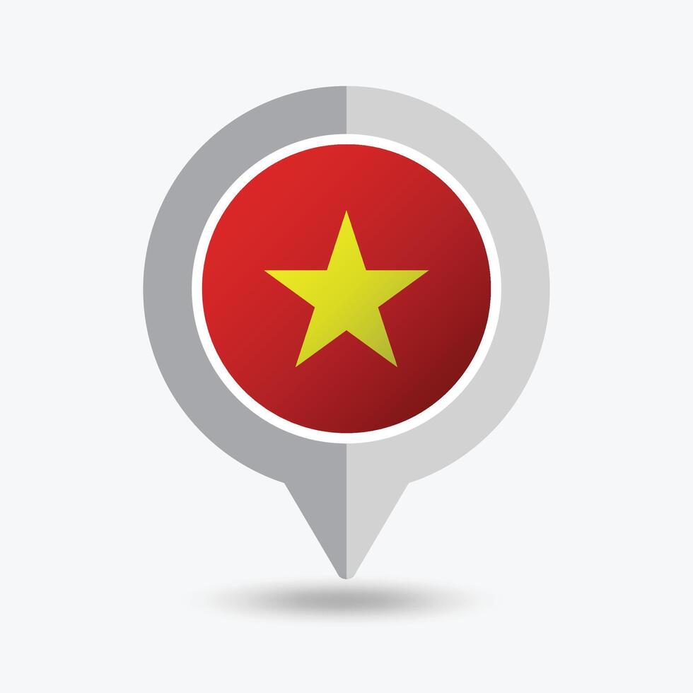 Vietnam Location Pin Icon Illustration vector