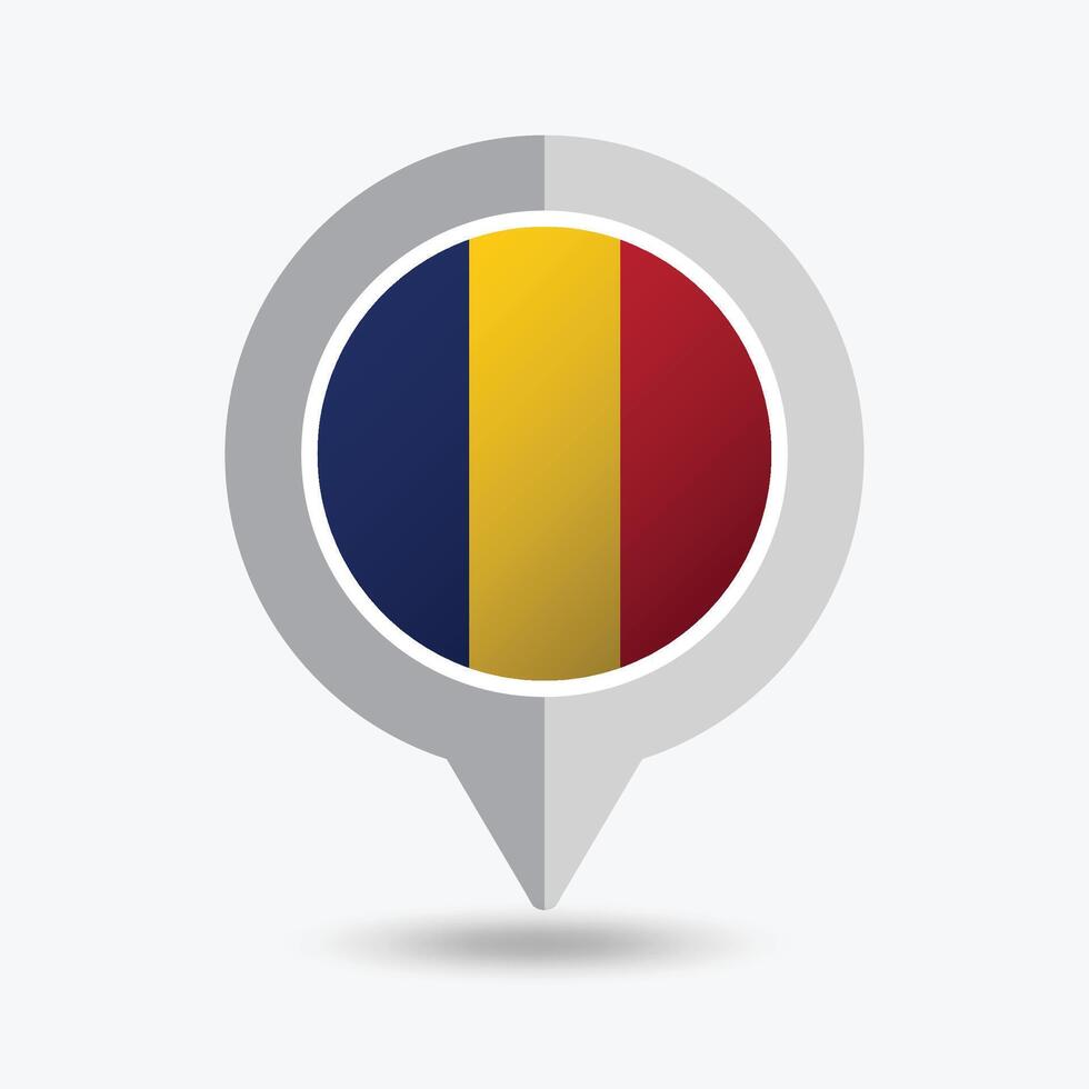 Chad Location Pin Icon Illustration vector