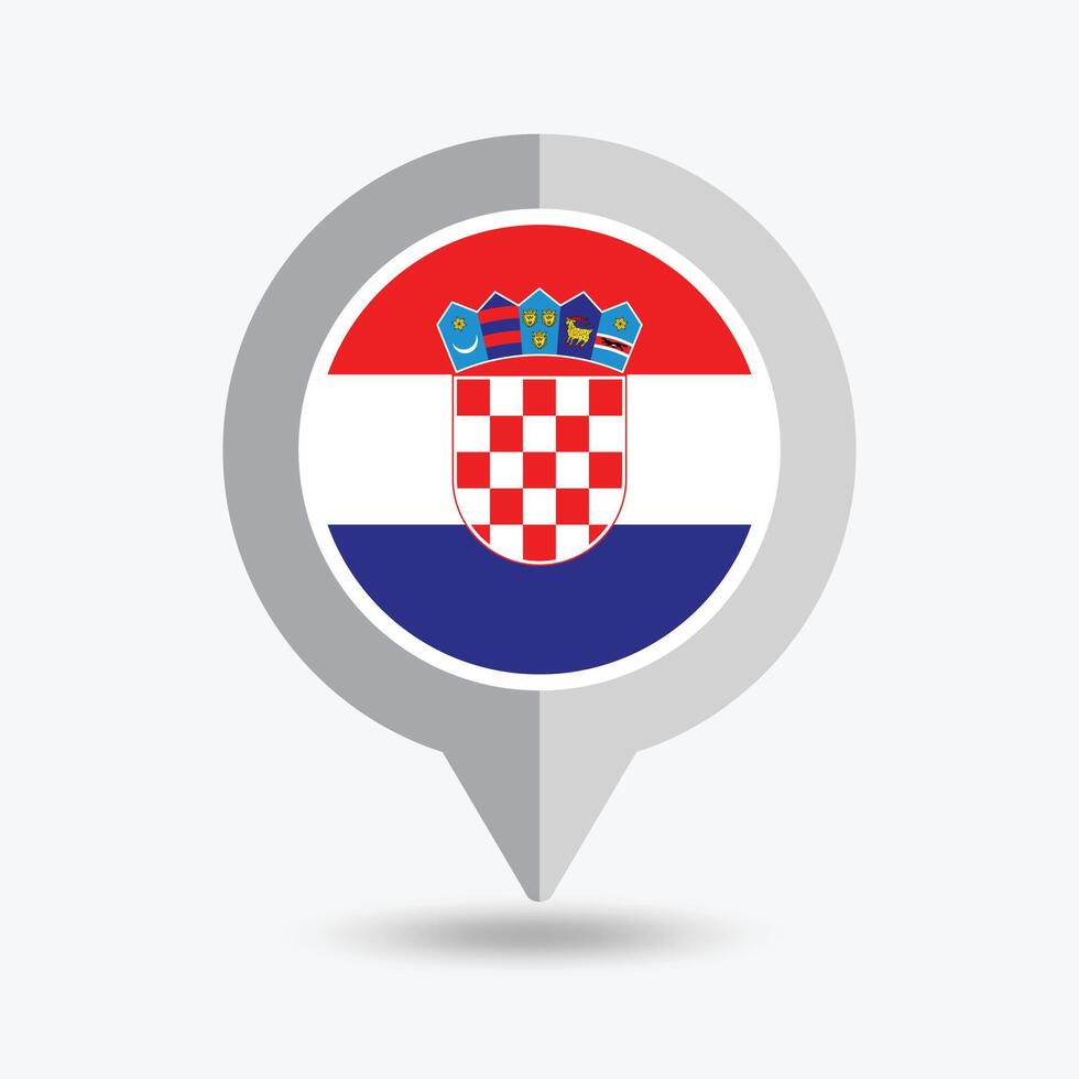 Croatia Location Pin Icon Illustration vector