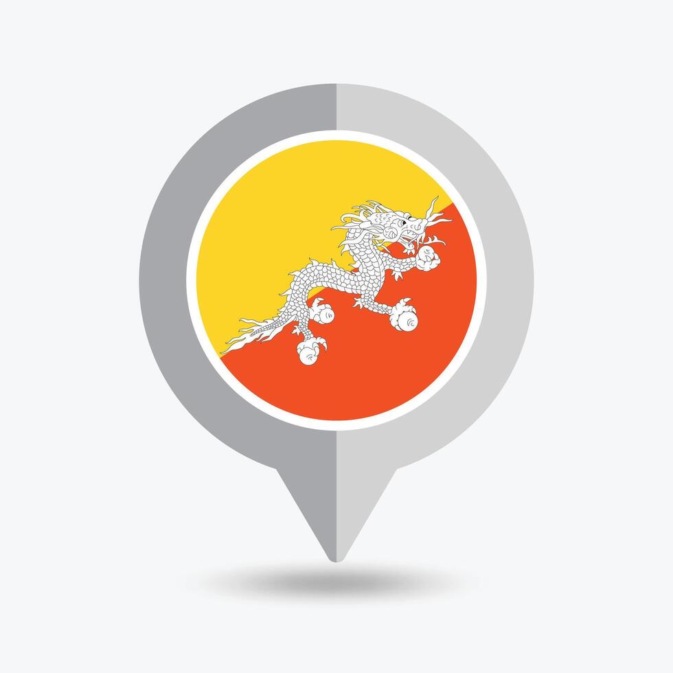 Bhutan Location Pin Icon Illustration vector
