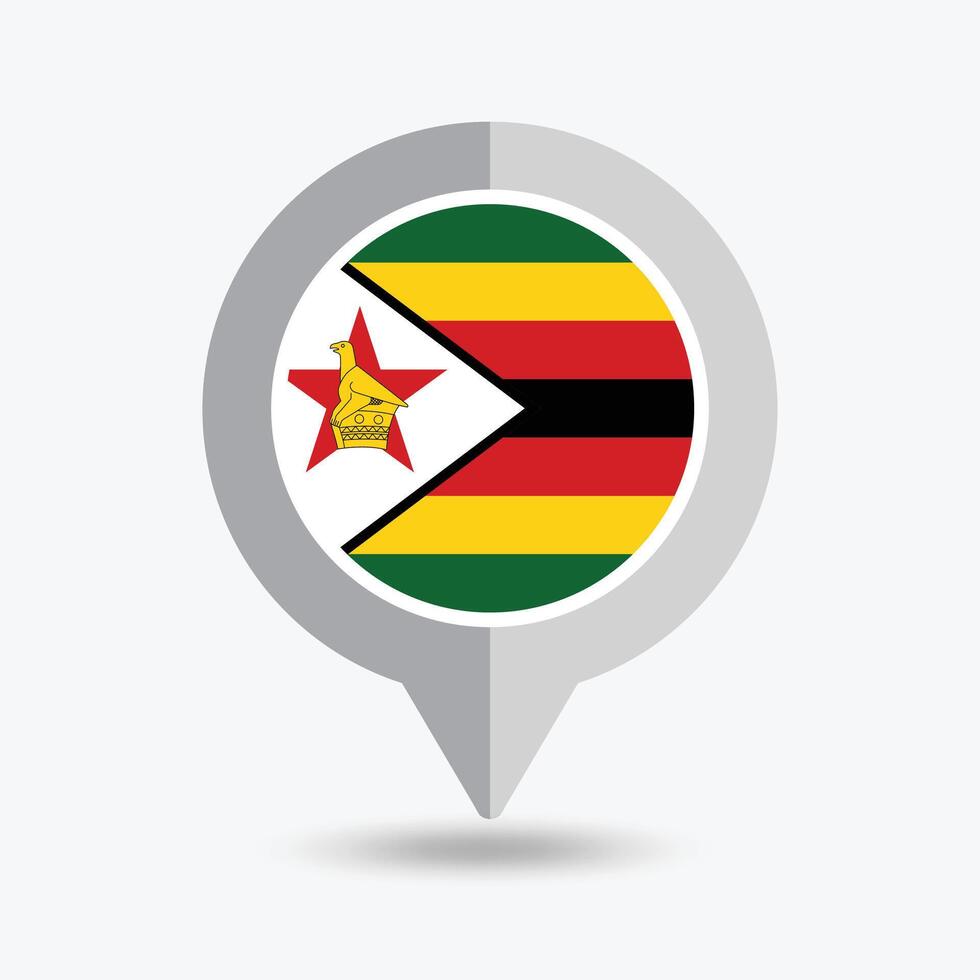 Zimbabwe Location Pin Icon Illustration vector