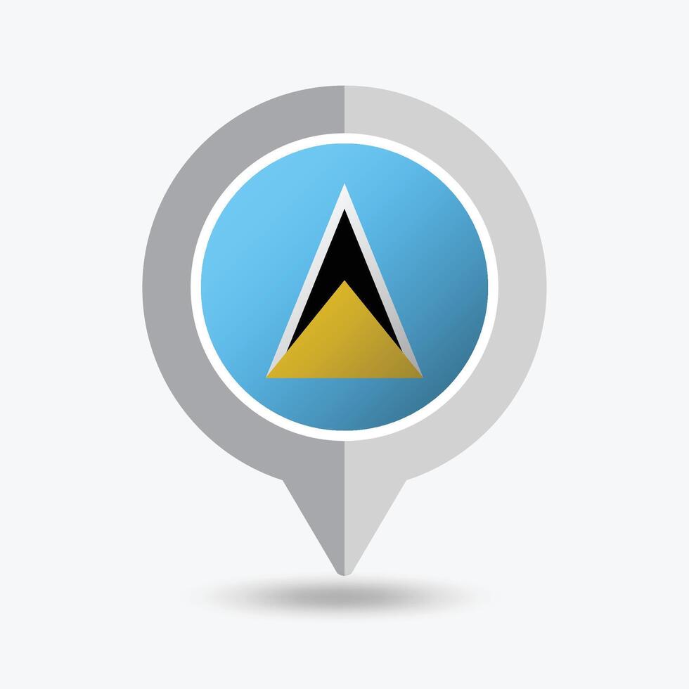 Saint Lucia Location Pin Icon Illustration vector