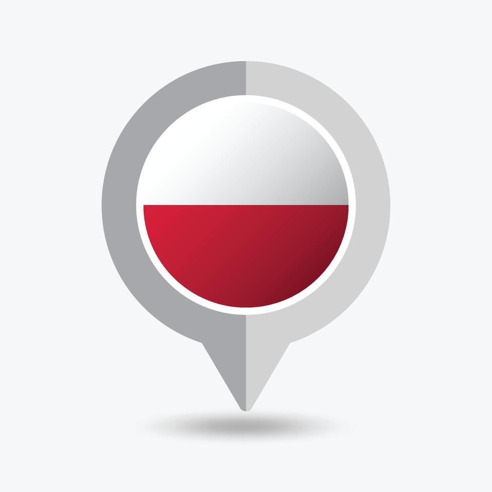 Poland Location Pin Icon Illustration vector