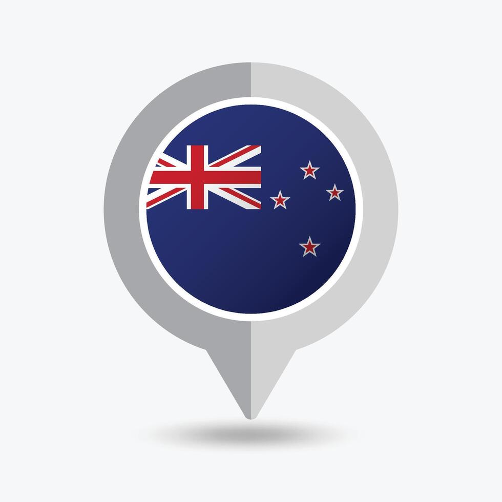 New Zealand Location Pin Icon Illustration vector