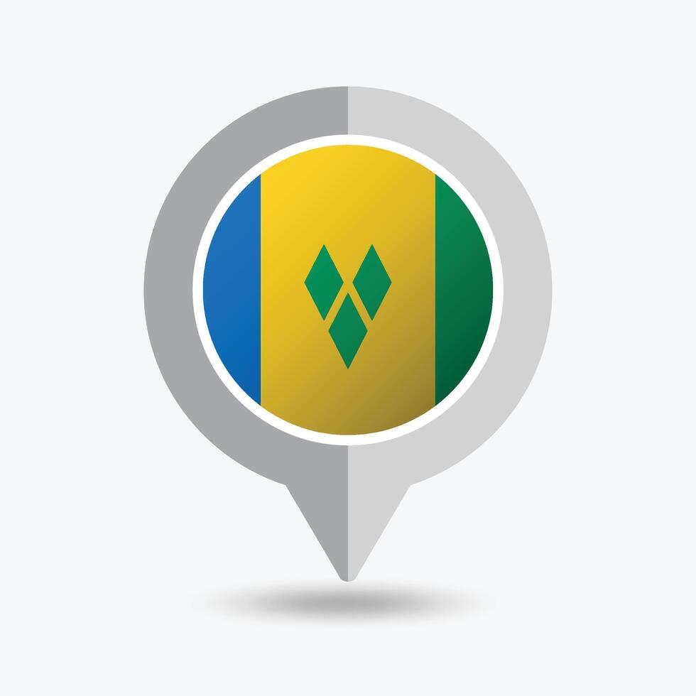 Saint Vincent and the Grenadines Location Pin Icon Illustration vector