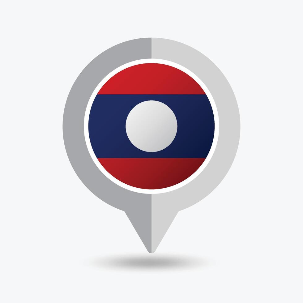 Laos Location Pin Icon Illustration vector