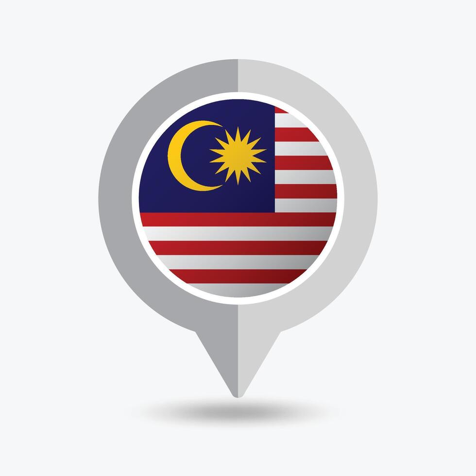 Malaysia Location Pin Icon Illustration vector
