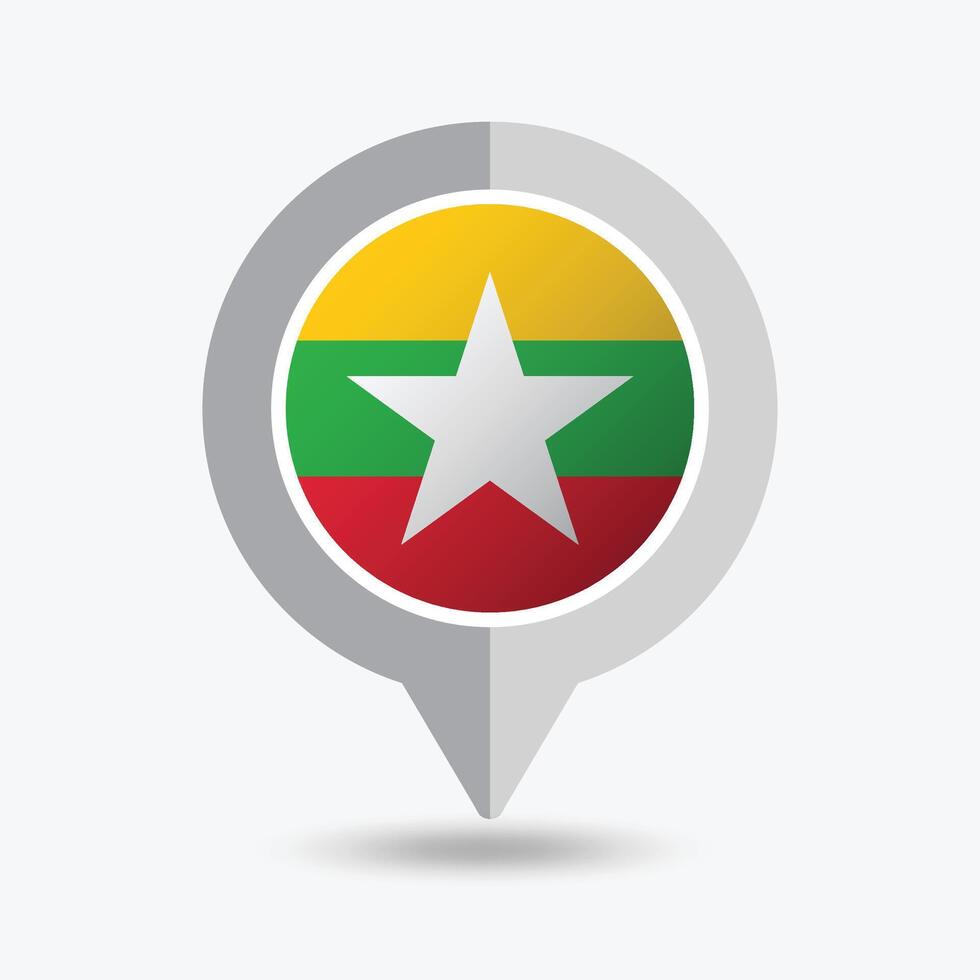 Myanmar Location Pin Icon Illustration vector