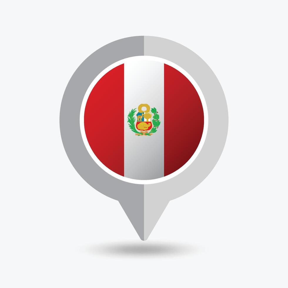 Peru Location Pin Icon Illustration vector