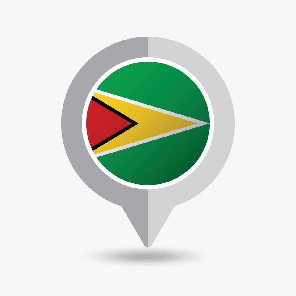 Guyana Location Pin Icon Illustration vector