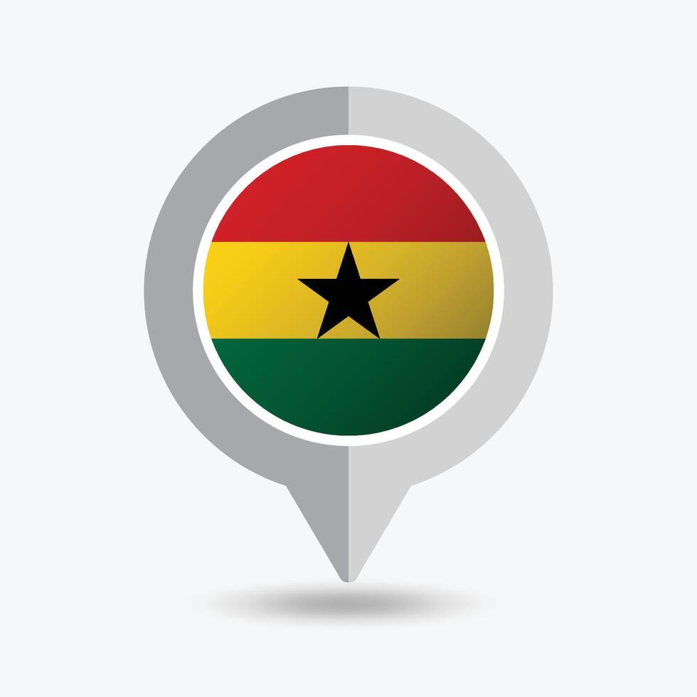 Ghana Location Pin Icon Illustration vector
