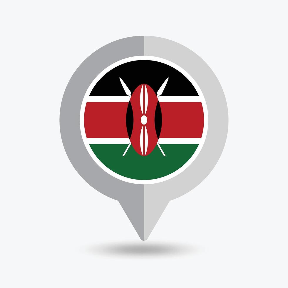Kenya Location Pin Icon Illustration vector