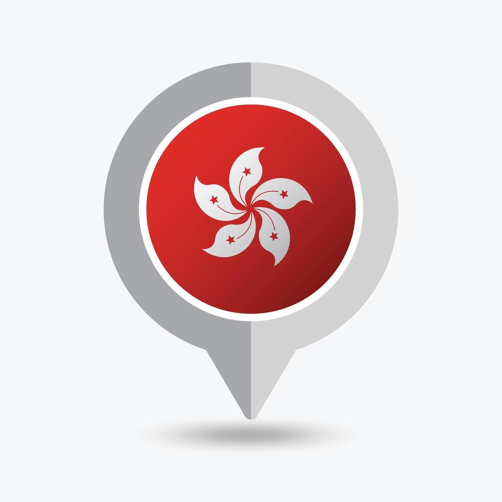 Hong Kong Location Pin Icon Illustration vector