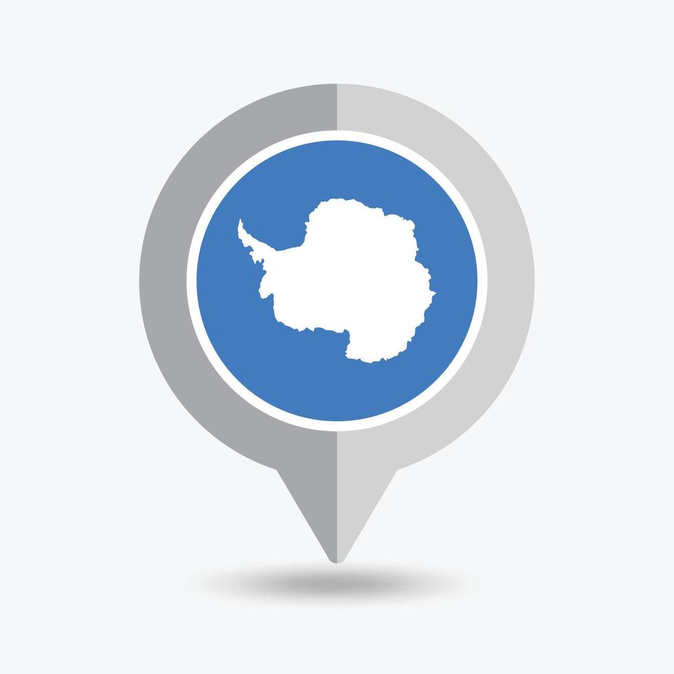 Antarctica Location Pin Icon Illustration vector