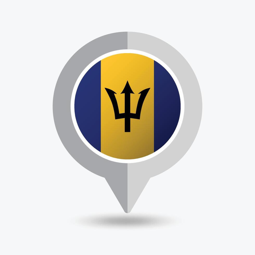 Barbados Location Pin Icon Illustration vector
