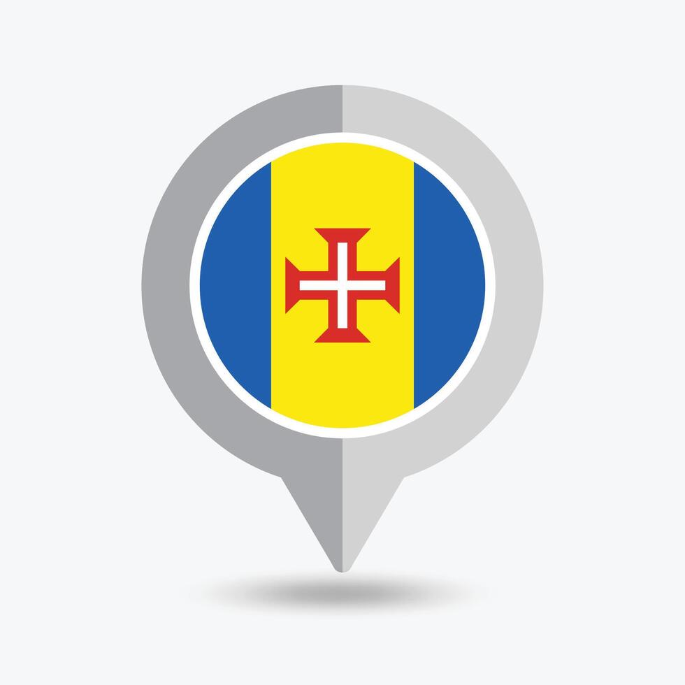 Madeira Location Pin Icon Illustration vector