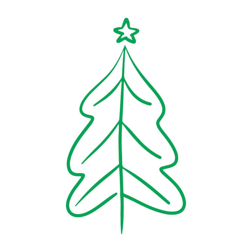 Childish Christmas tree decoration hand drawn doodle element clipart vector