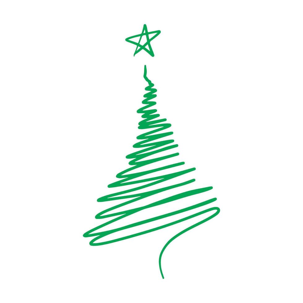 Childish Christmas tree decoration hand drawn doodle element clipart vector