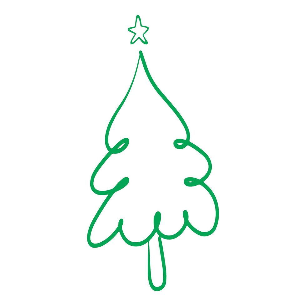 Childish Christmas tree decoration hand drawn doodle element clipart vector