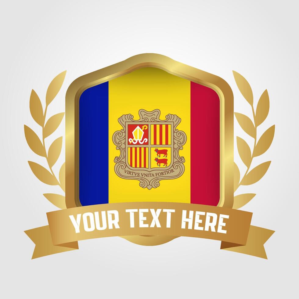 Golden Luxury Andorra Badge Design vector