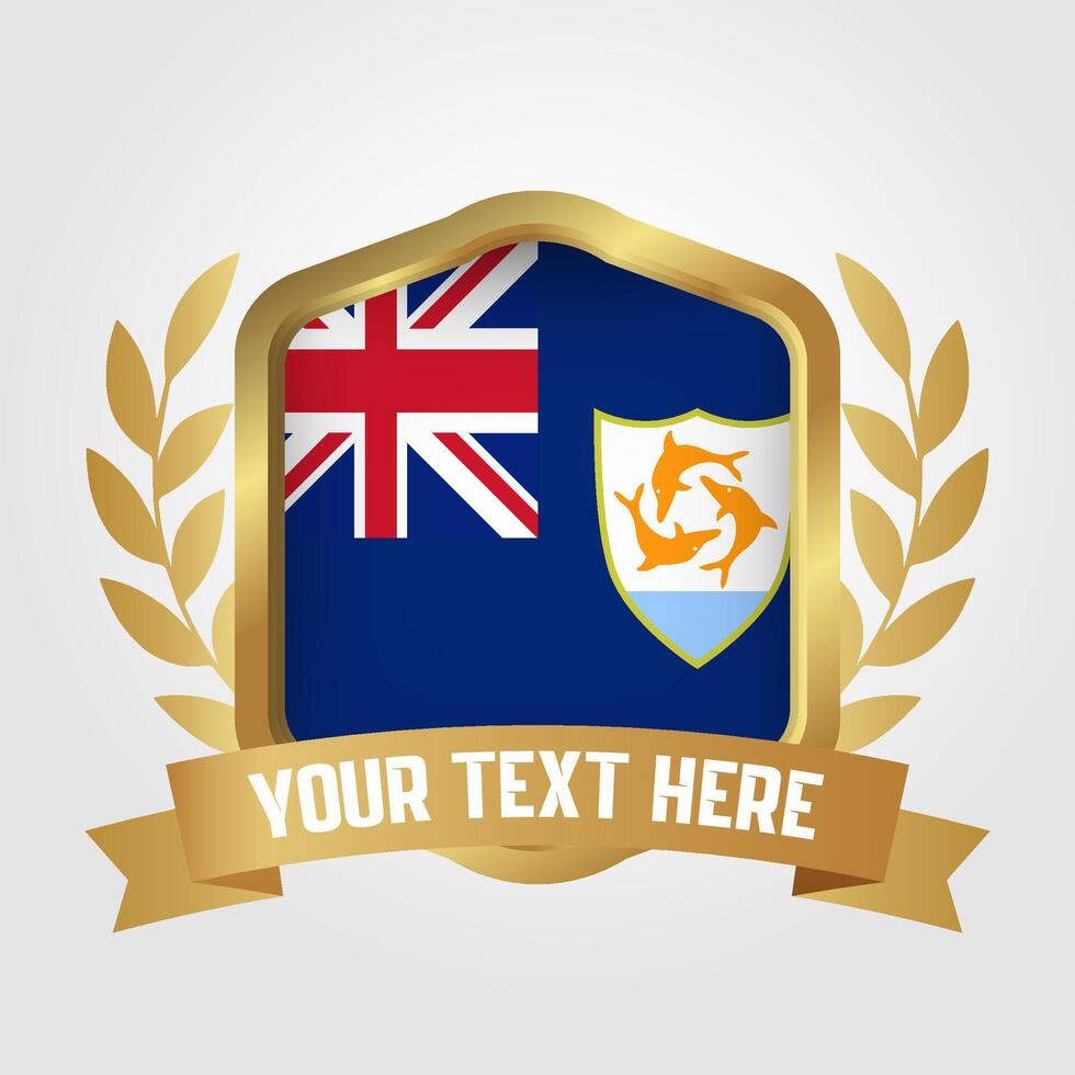 Golden Luxury Anguilla Badge Design vector