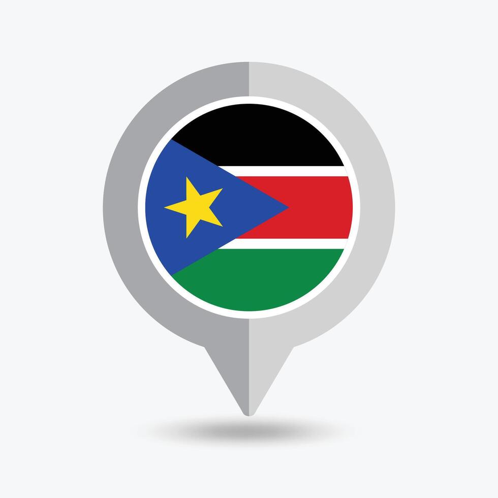 South Sudan Location Pin Icon Illustration vector