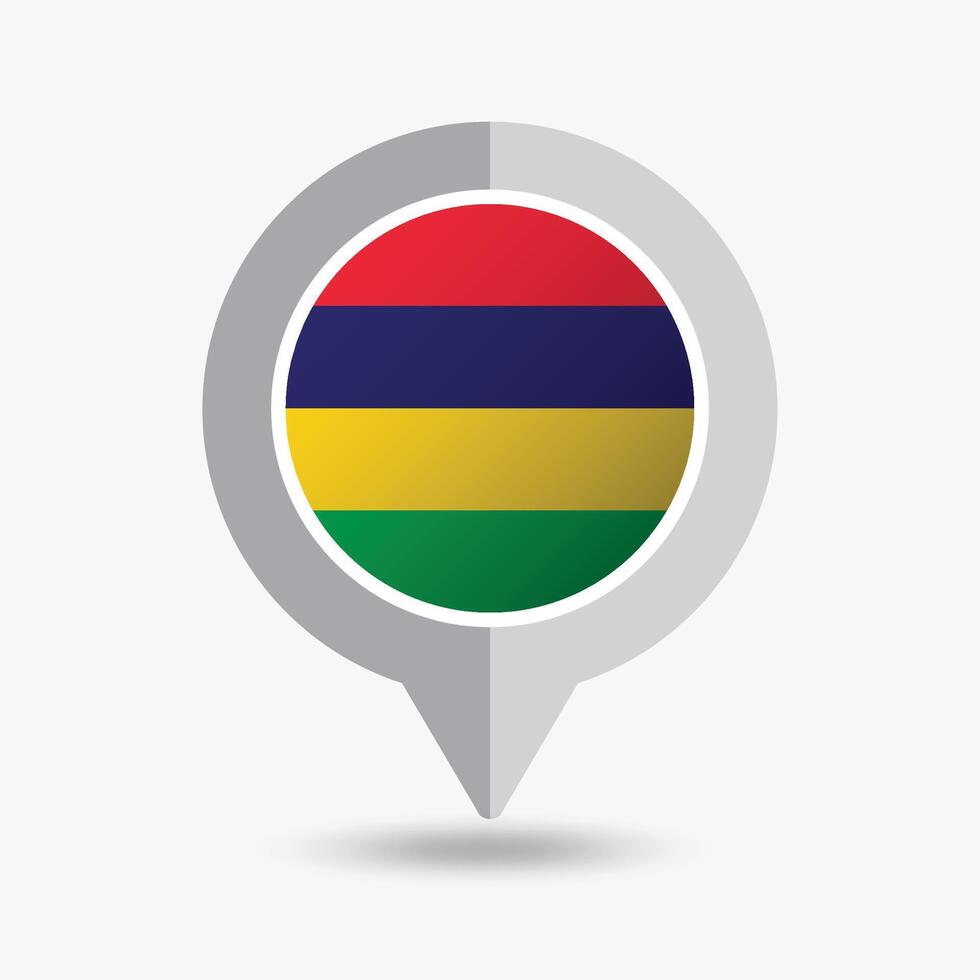 Mauritius Location Pin Icon Illustration vector