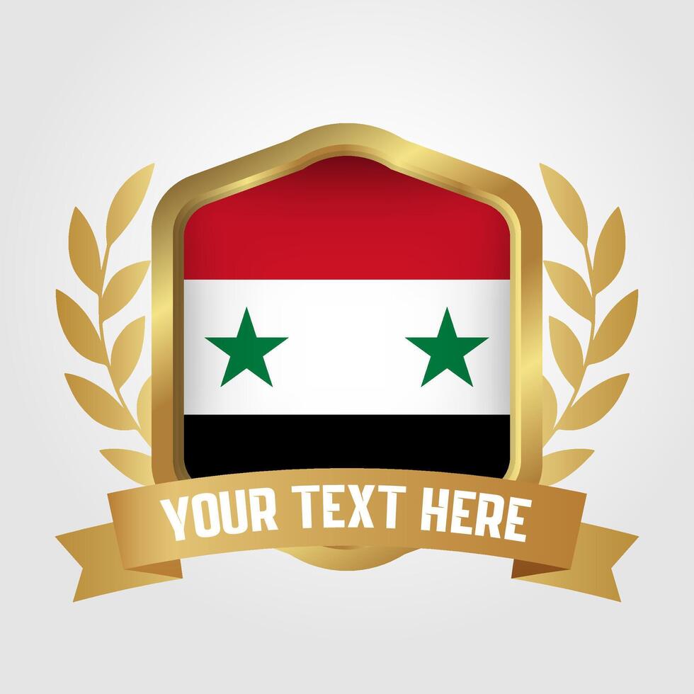 Golden Luxury Syria Badge Design vector